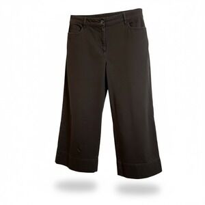 Eileen Fisher Cropped Wide Leg Pants Dark Gray Size M